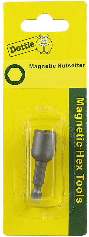 MT10C 1-Piece Carded Magnetic Hex Tool, 5/16 in Point, 1-3/4 in OAL, Steel