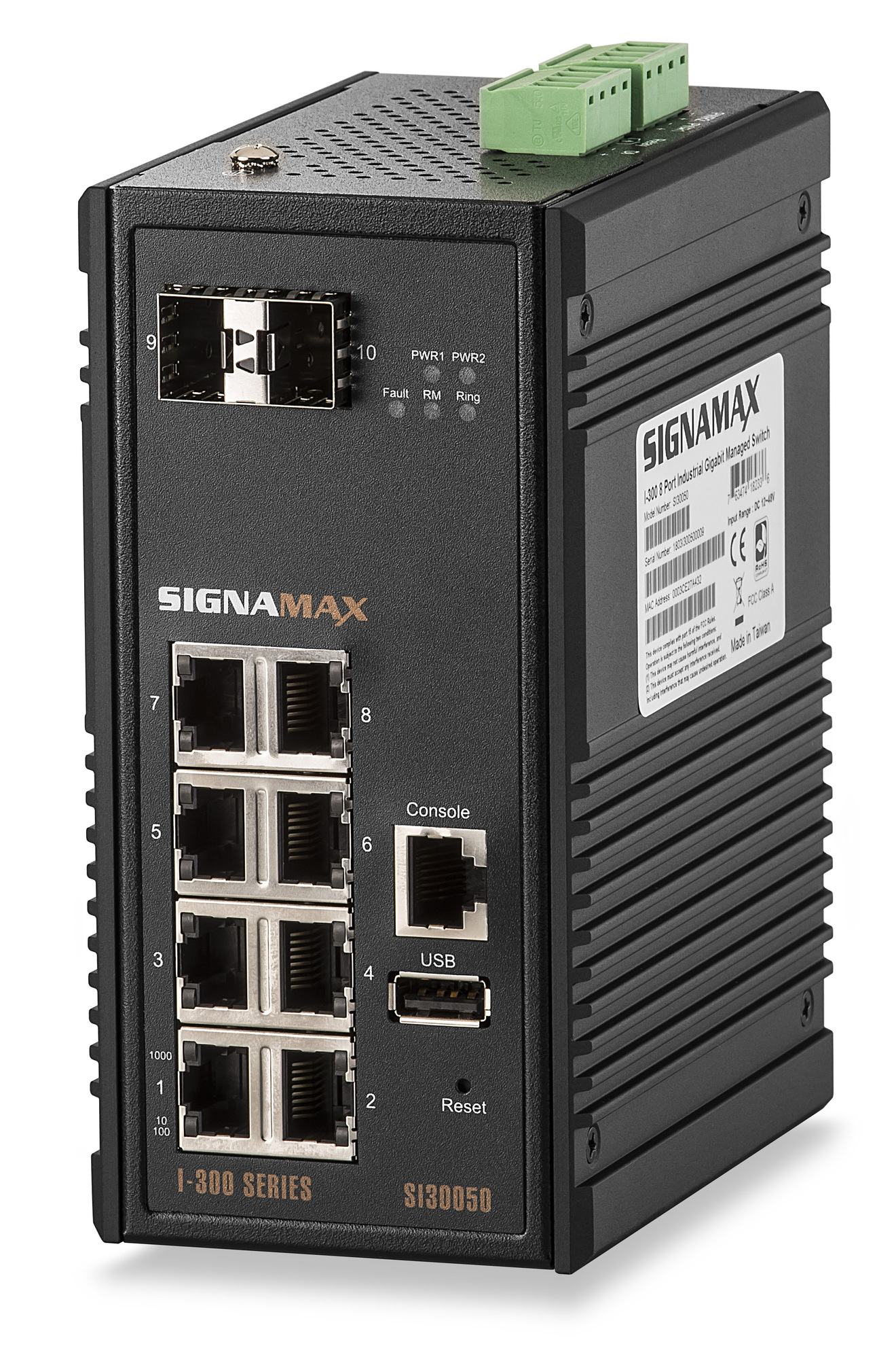 I-300 8 Port Industrial Managed Gigabit Switch with 2 SFP Ports
