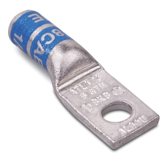ATL10-12 Color-Keyed 1-Hole Compression Lug, 1/0 AWG Stranded Aluminum Conductor, 1/2 in Stud, Aluminum