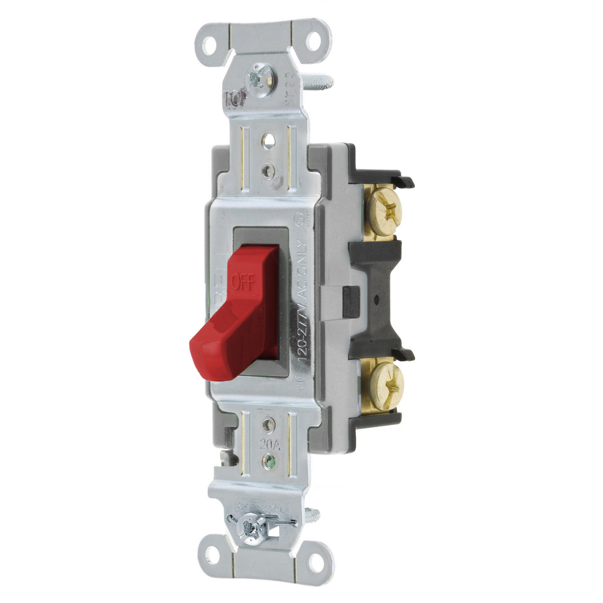 CSB120R General Purpose Standard Toggle Switch, 120 to 277 V AC, 20 A, 5540 W Power Rating, 2-Position Contact