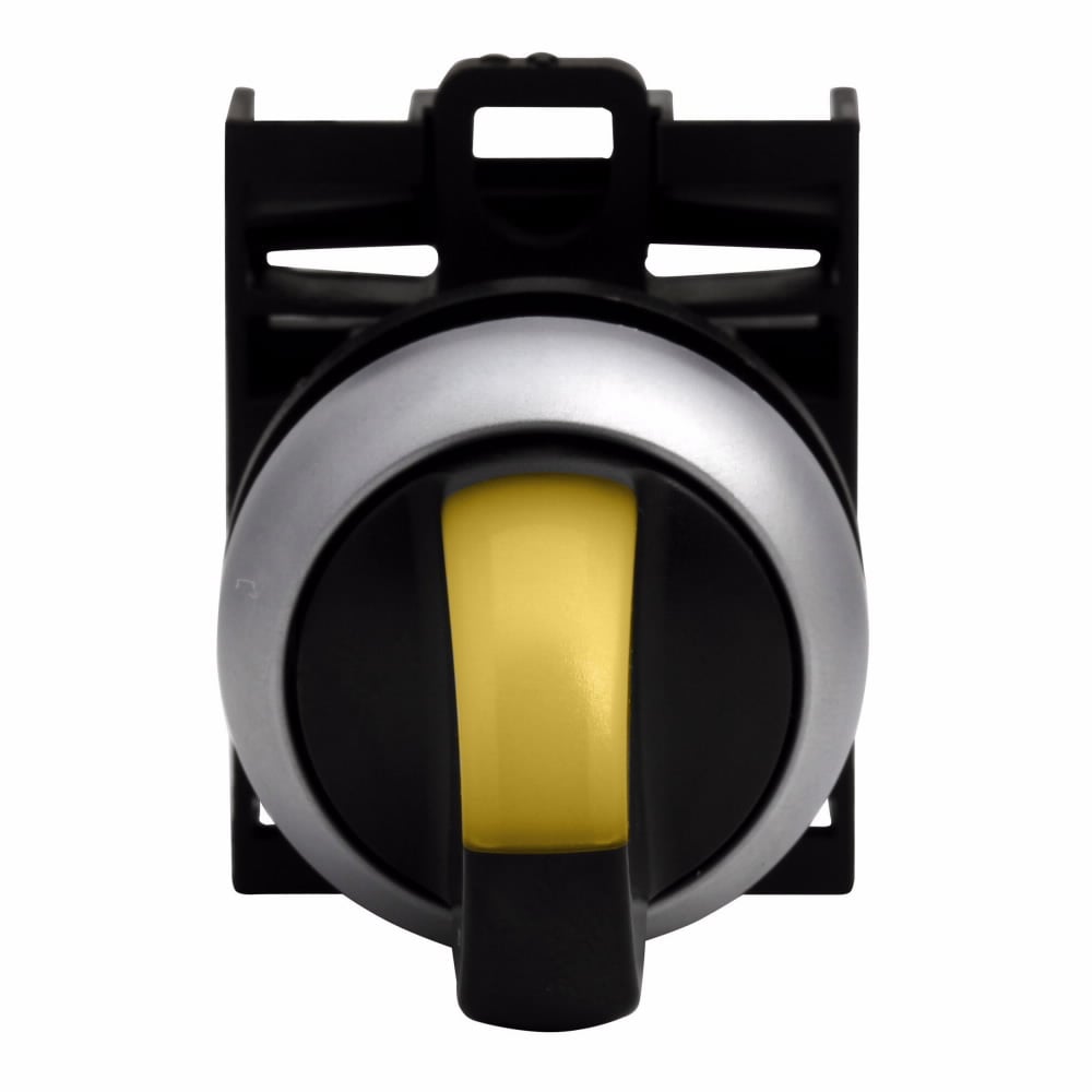 M22-WLKV-Y Modular Pushbutton Illuminated Selector Switch Operator, 22.5 mm, Knob Operator, 2 Positions