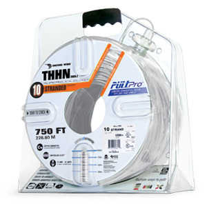 106100902445 PullPro Copper THHN Wire, 10 AWG, Stranded, White, 750 ft