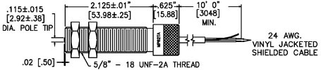 MP62TA00 Magnetic Proximity Sensor, NPN Open Collector Contact, 50 rpm Switching Speed