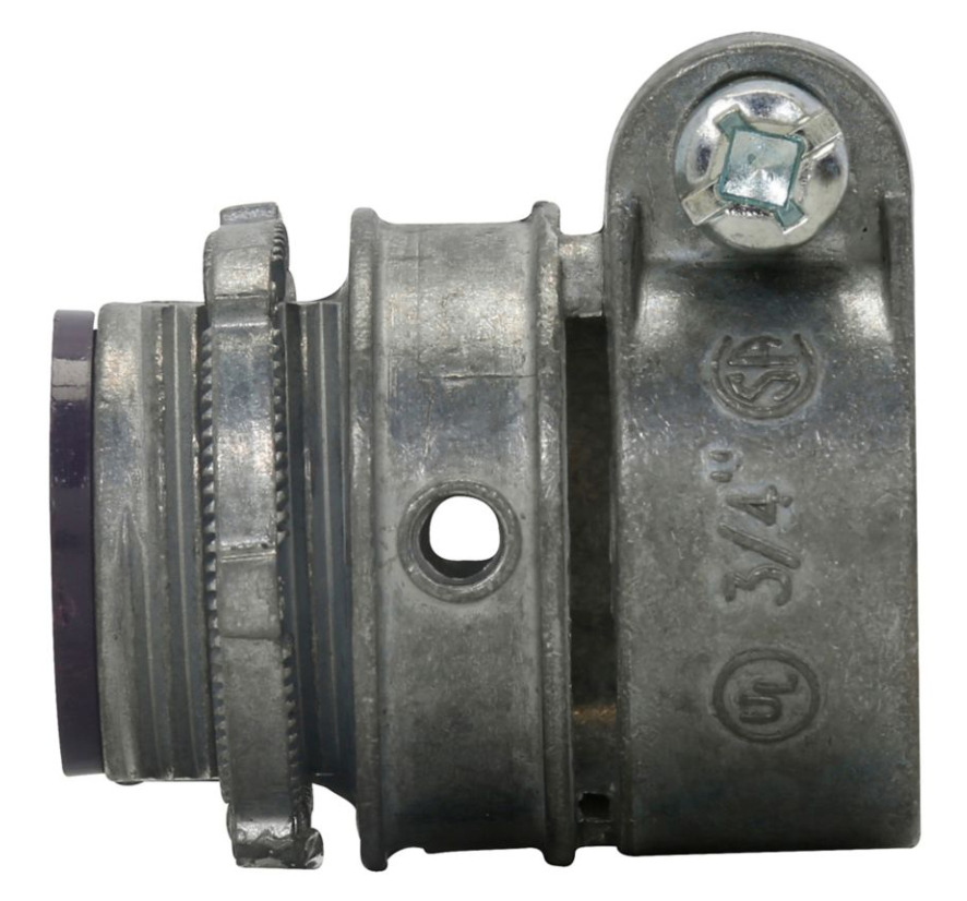 1712DC Insulated Straight Threaded Squeeze Conduit Connector, 1-1/2 in Trade, For Use With Flexible Metallic Conduit Fitting, Die Cast Zinc, Natural