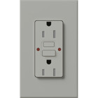 Architectural Series tamper resistant, Self-testing GFCI receptacle, 15A in gray