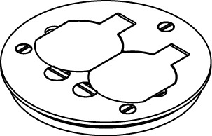 Cover Plate, Assembled, Series: Ratchet-Pro™ 880/881, 1 Outlets, 4-1/4 in Dia, Duplex Cover, Threaded Mount, Brass