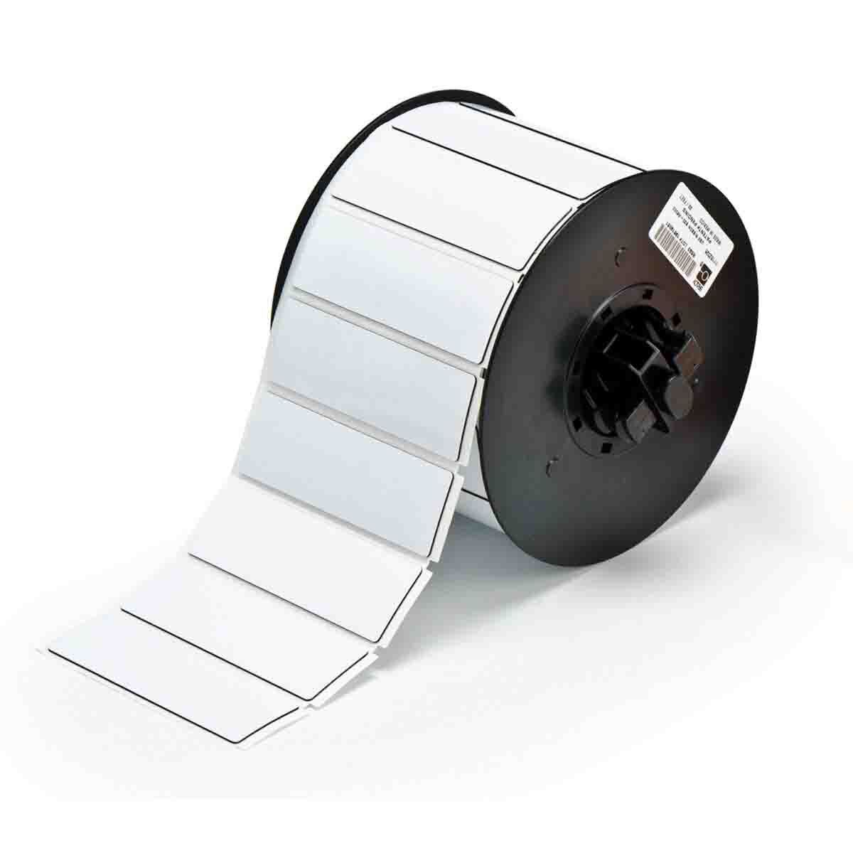 B30EP-176-593-WT Rectangular Raised Profile Label, 1 in L x 3 in W, Colored Blank Legend, White, B-593 Polyester, 300 per Roll Labels