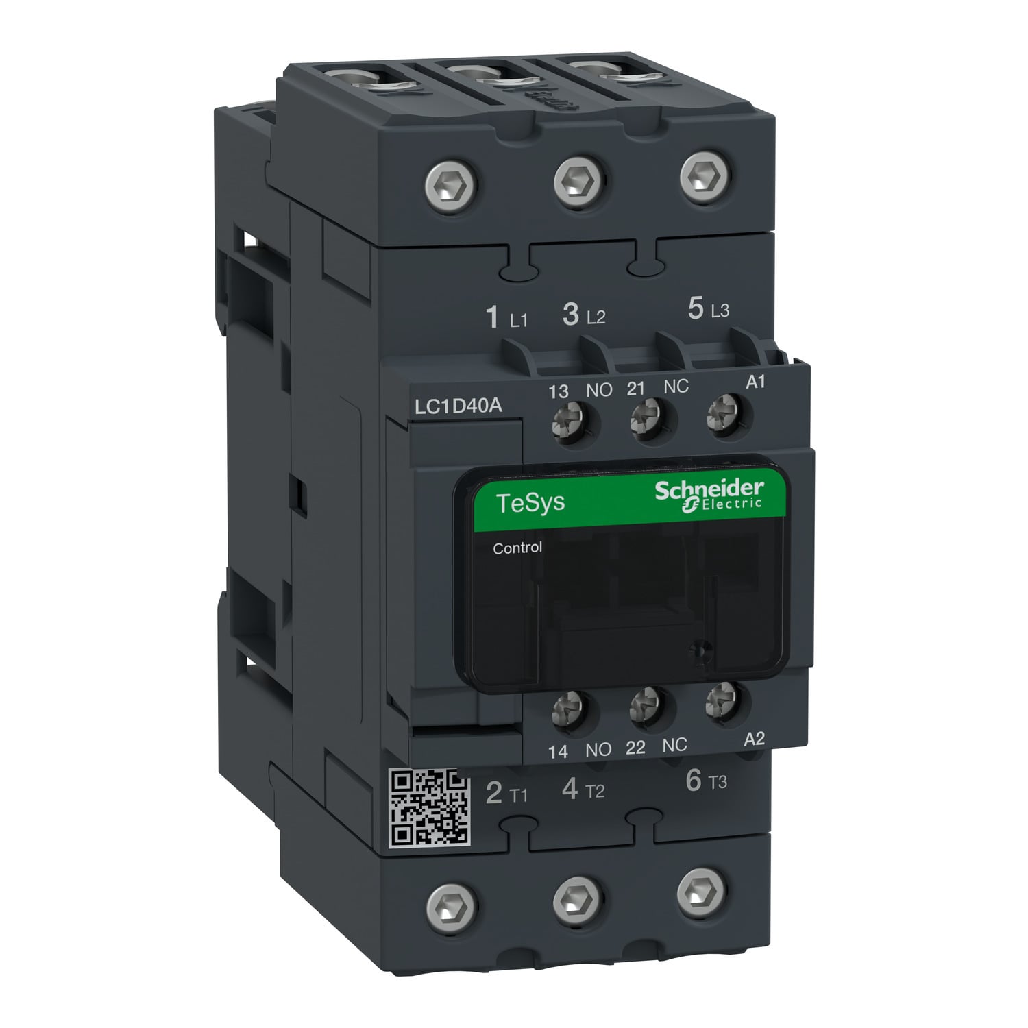 LC1D40AM7 TeSys D LC1D D-Line IEC Contactor With Protective Cover, 220 VAC V Coil, 60 A, 3NO Contact, 3 Poles