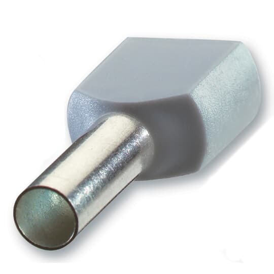 F8002 Sta-Kon F Series Insulated Wire Ferrule, 18 AWG Stranded Copper Conductor, 0.669 in L, Copper, Gray