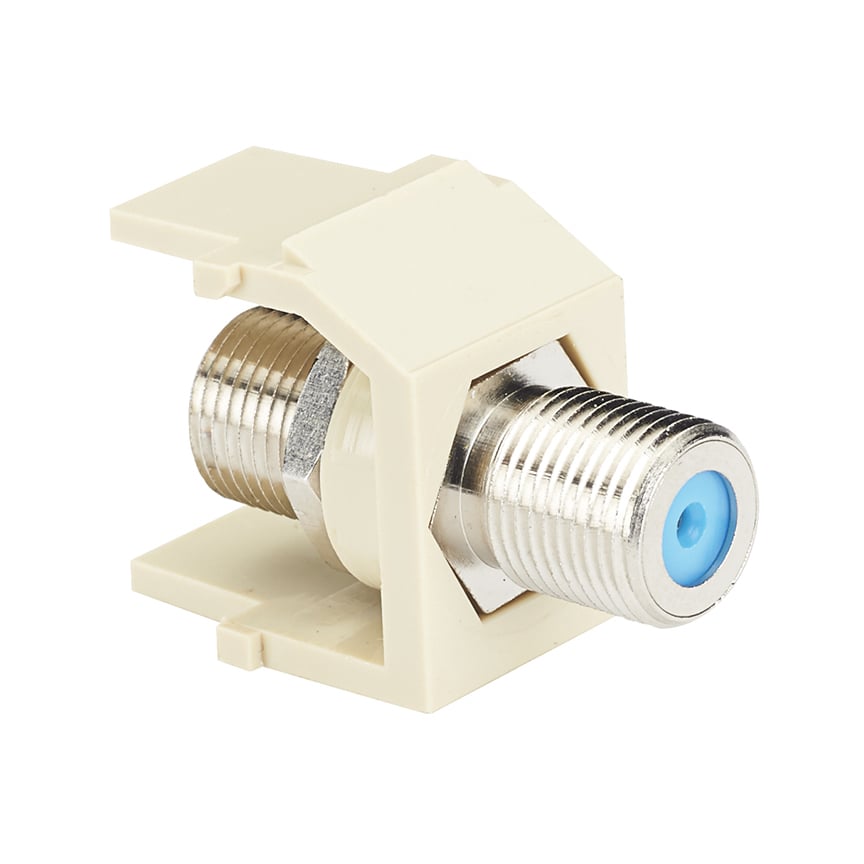 NKFIW NetKey F Type Keystone Module, F-Type Connector, 1 Ports, Pass-Through Termination, Off-White