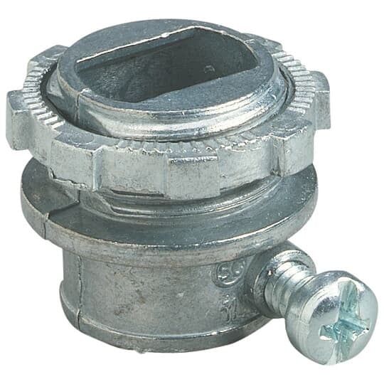 XC-220-SC Steel City Non-Insulated Conduit Connector, 3/8 in Trade, 1/2 in Knockout, 0.38 to 0.63 in Cable Openings, Die Cast Zinc