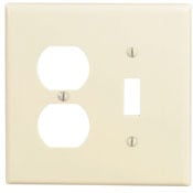 80505-I Midway Size Combination Wall Plate, 2 Gangs, 3-1/8 in W x 4-7/8 in H, Thermoset, Ivory