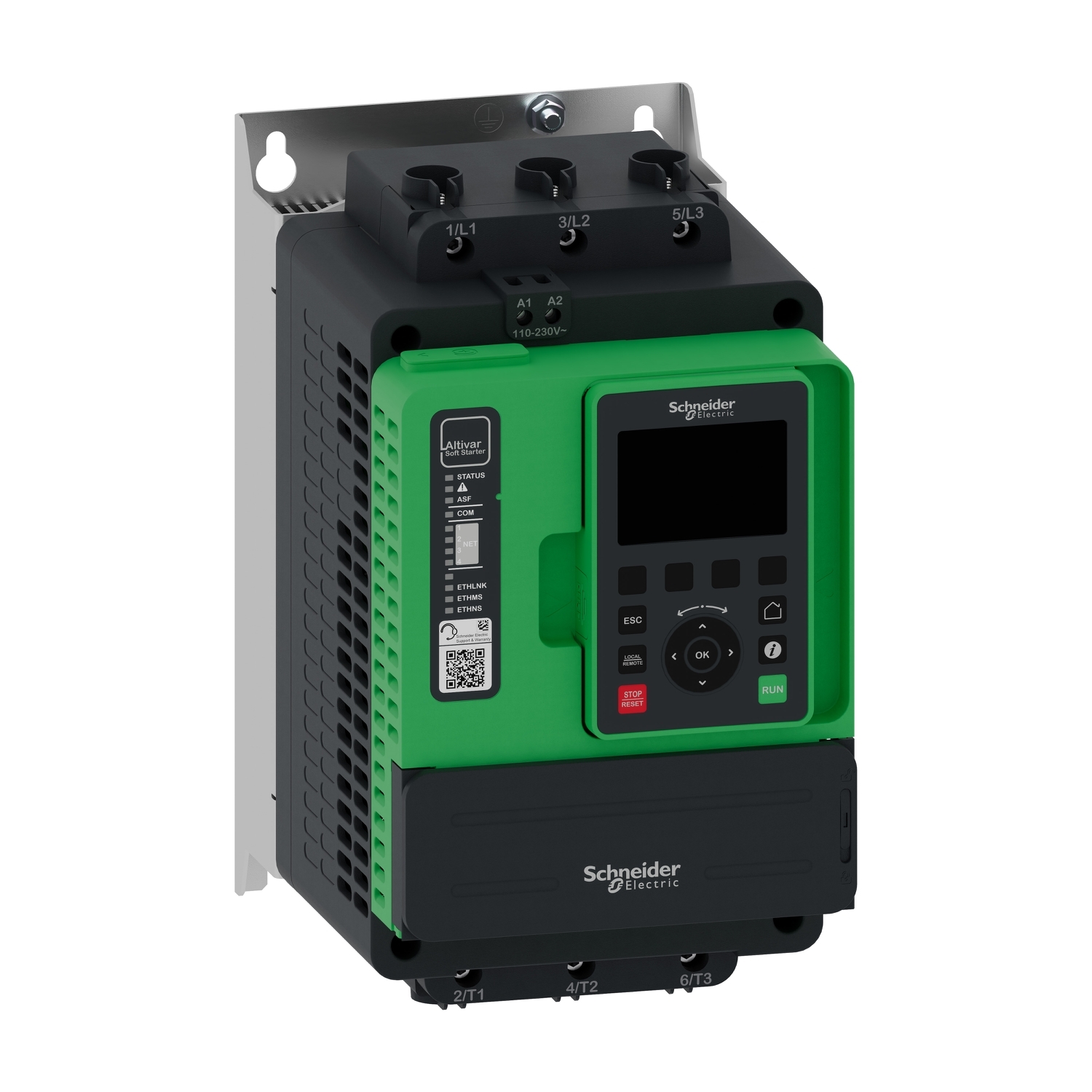 ATS490D88Y ATS490 Soft Starter, 110 to 230 VAC V Coil, IP20 Enclosure