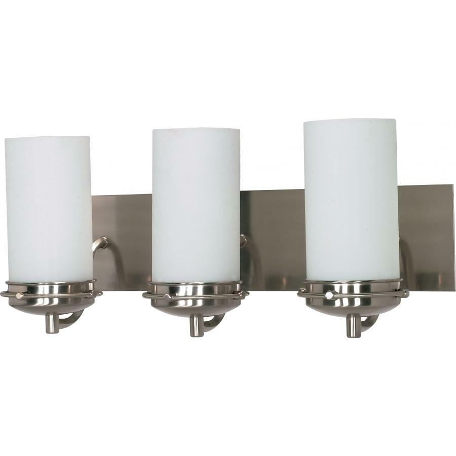 60-613 Nuvo Polaris Contemporary Vanity Light Fixture, (3) A19 Lamp, 120 V AC, Brushed nickel Housing