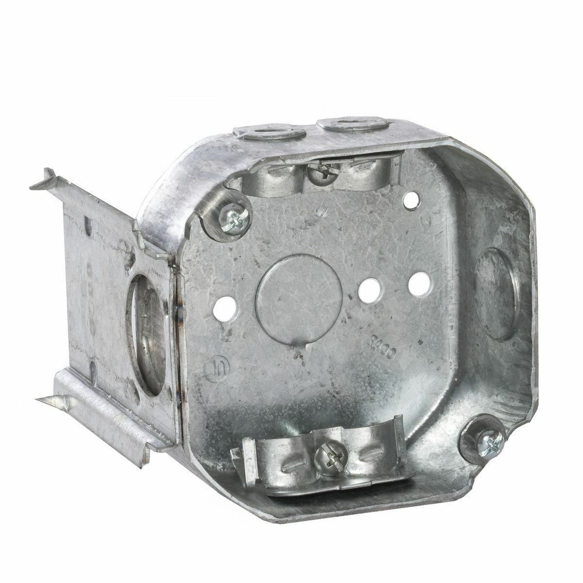 160 Octagon Box, Steel, 15.5 cu-in, 7 Knockouts