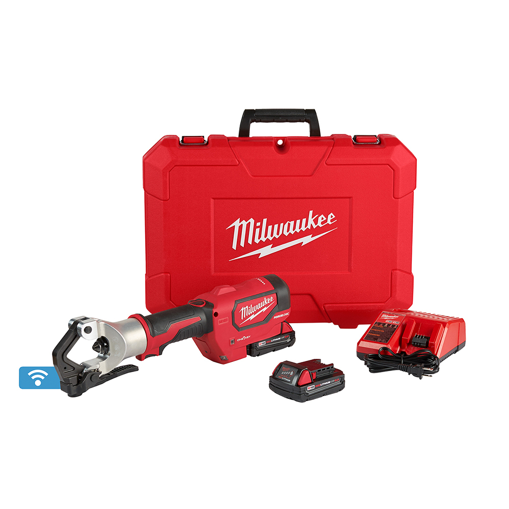 2877-22 M18 Force Logic Cordless Dieless Crimper Kit, 750 kcmil Crimping, 13000 lb Crimping, 18 V, Li-Ion Battery, 18.9 in OAL