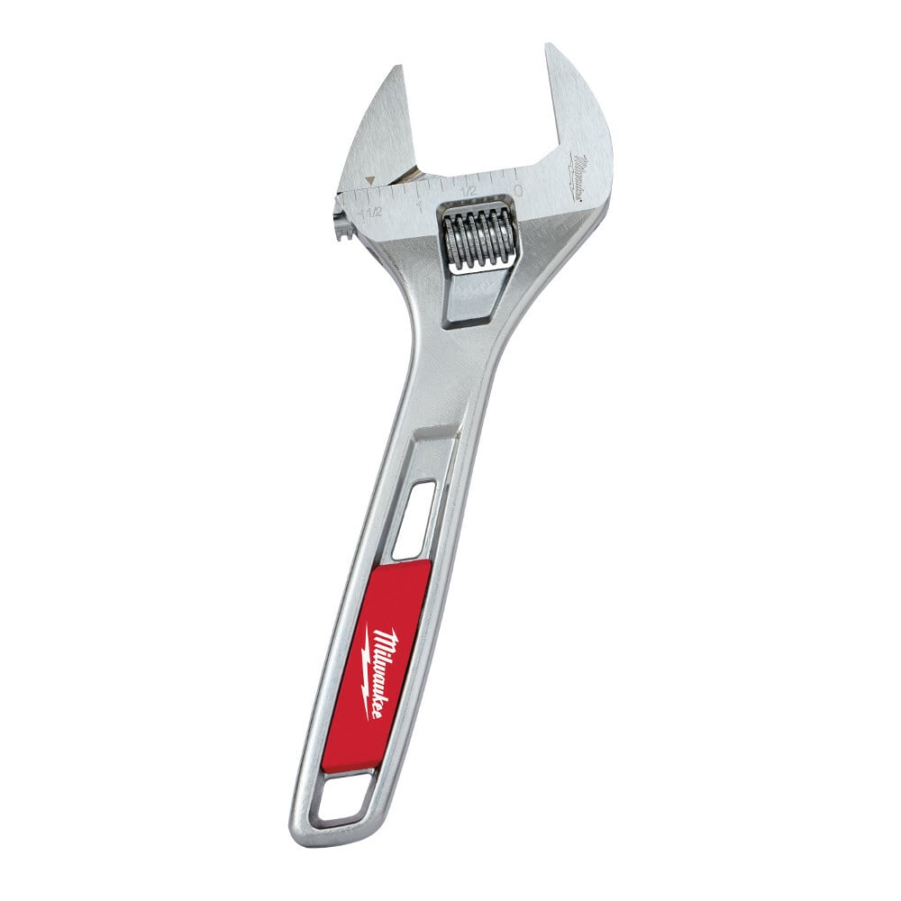 48-22-7508 Uninsulated Adjustable Wrench, 1-1/2 in, Polished Chrome, 8 in OAL, Steel Body, ASME Specified, Steel