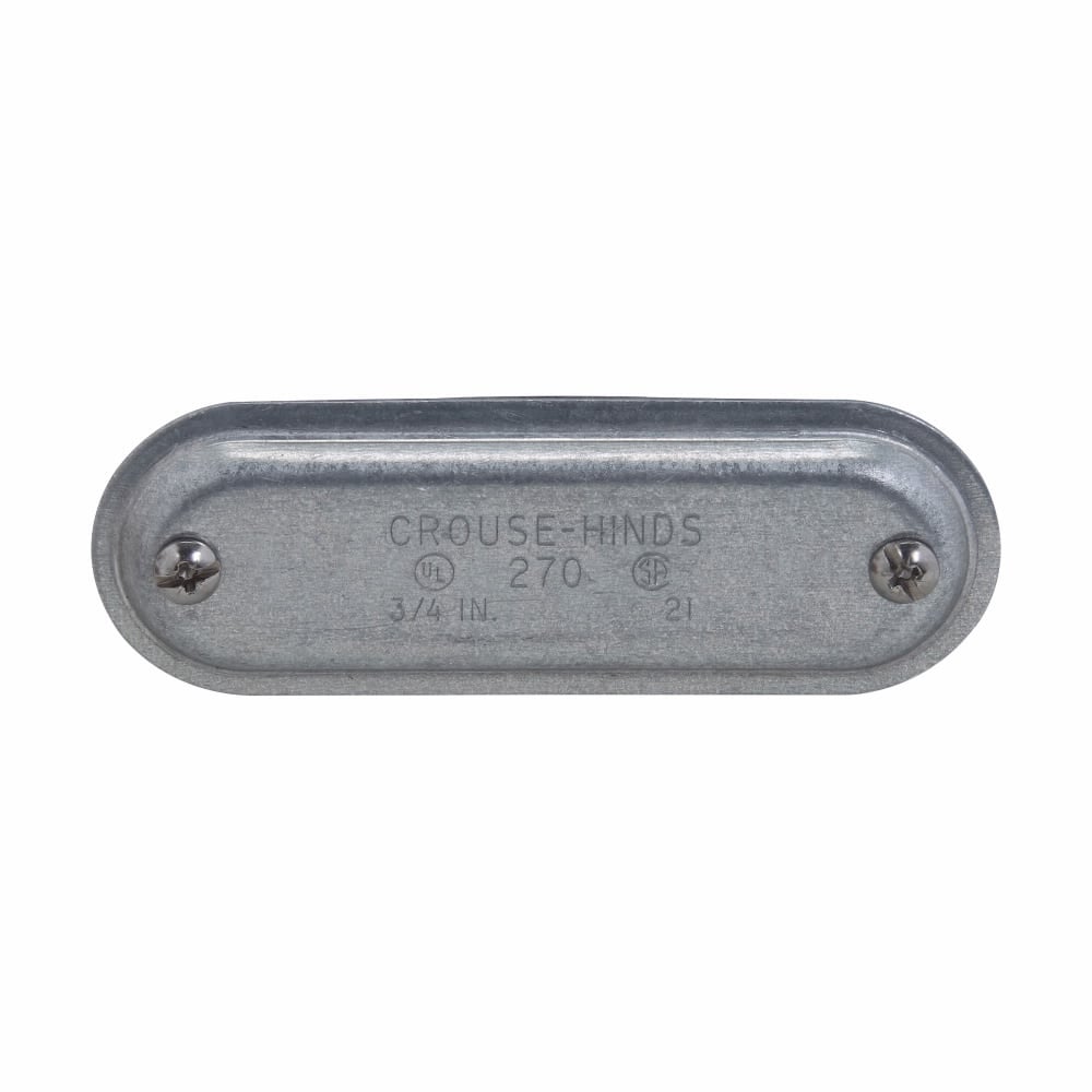 670 Condulet Form 7 Wedgenut Cover, 2 in Hub, For Use With Rigid Conduit, Sheet Steel, Electro-Galvanized/Aluminum Acrylic Painted