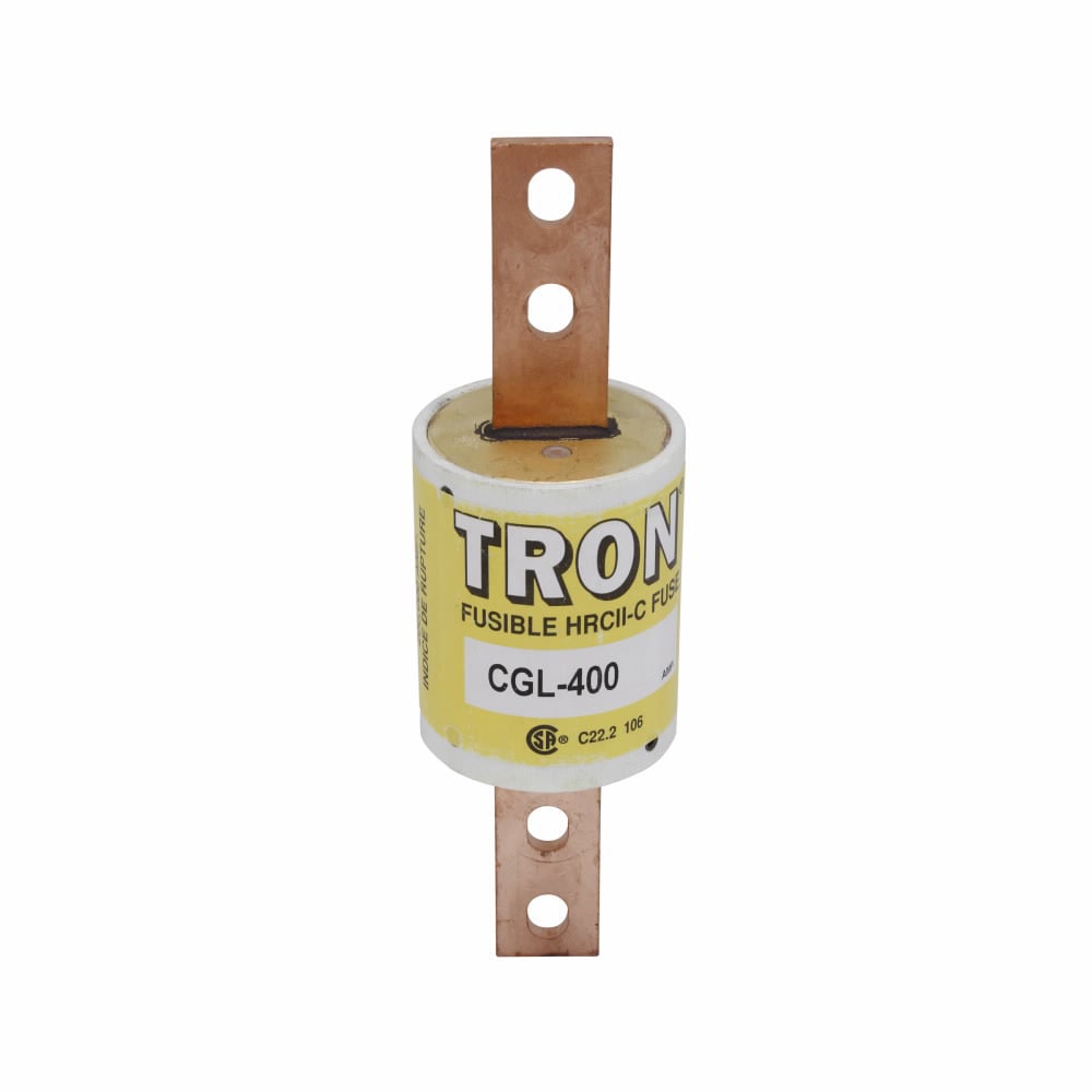 CGL-400 HRC Form II Current Limiting Non-Indicating Fast Acting Fuse, 400 A, 600 V AC/250 V DC, 200 kAIC at 600 VAC, 40 kAIC at 250 VDC Interrupt, Class: C, Cartridge Body