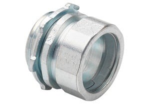 251-US Bridgeport Non-Insulated Compression Connector, 3/4 in Trade, For Use With EMT Conduit, Steel, Electro-Plated Zinc