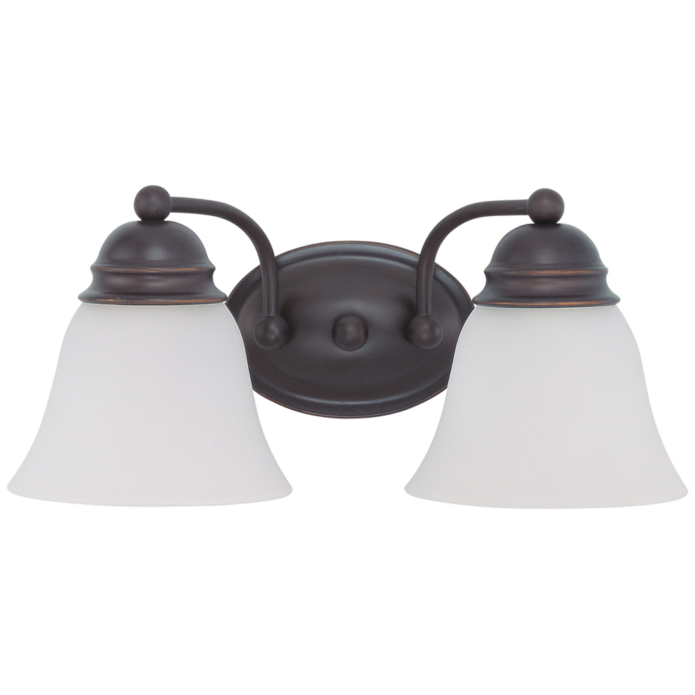 60-3166 Empire Transitional Vanity Light Fixture, (2) A19 Lamp, 120 V AC, Mahogany Bronze Housing
