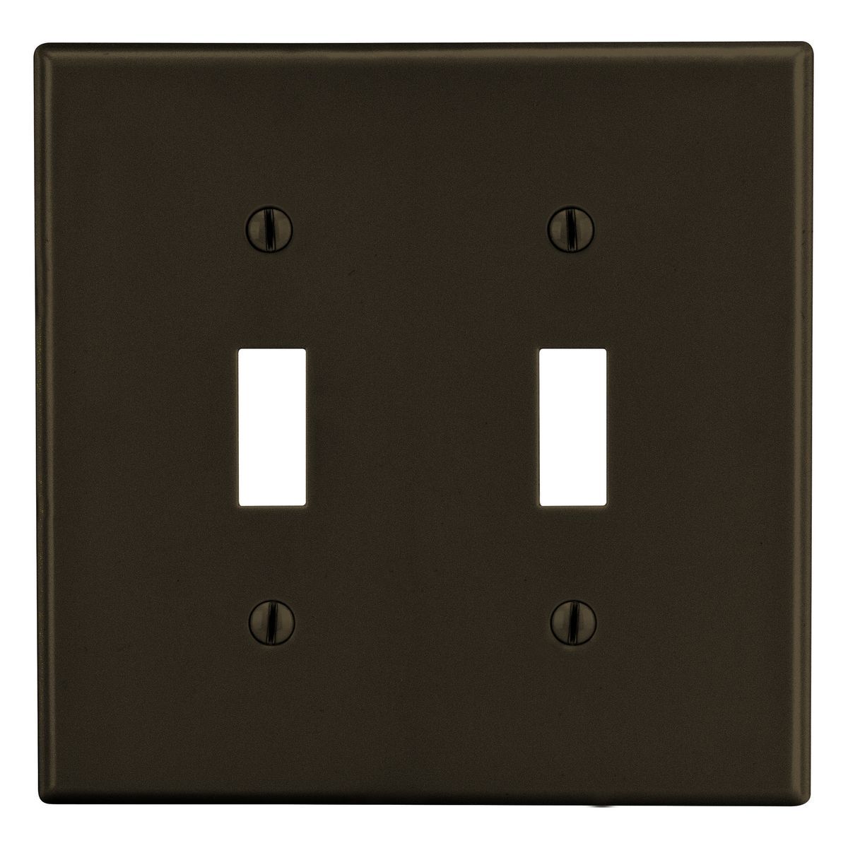 PJ2 Mid-Size Non-Metallic Wall Plate, 2 Gangs, 5 in W x 4.94 in H, Polycarbonate Thermoplastic, Brown