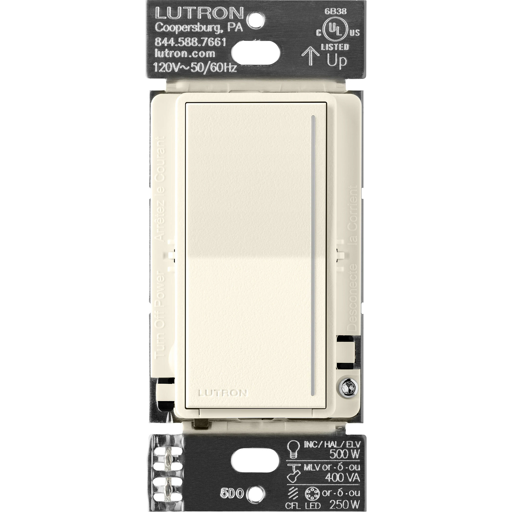 ST-PRO-N-BI Sunnata PRO LED+ Touch Dimmer, Phase Selectable, LED/MLV/ELV, 1 Pole/Multi-Location, Neutral Required, Biscuit