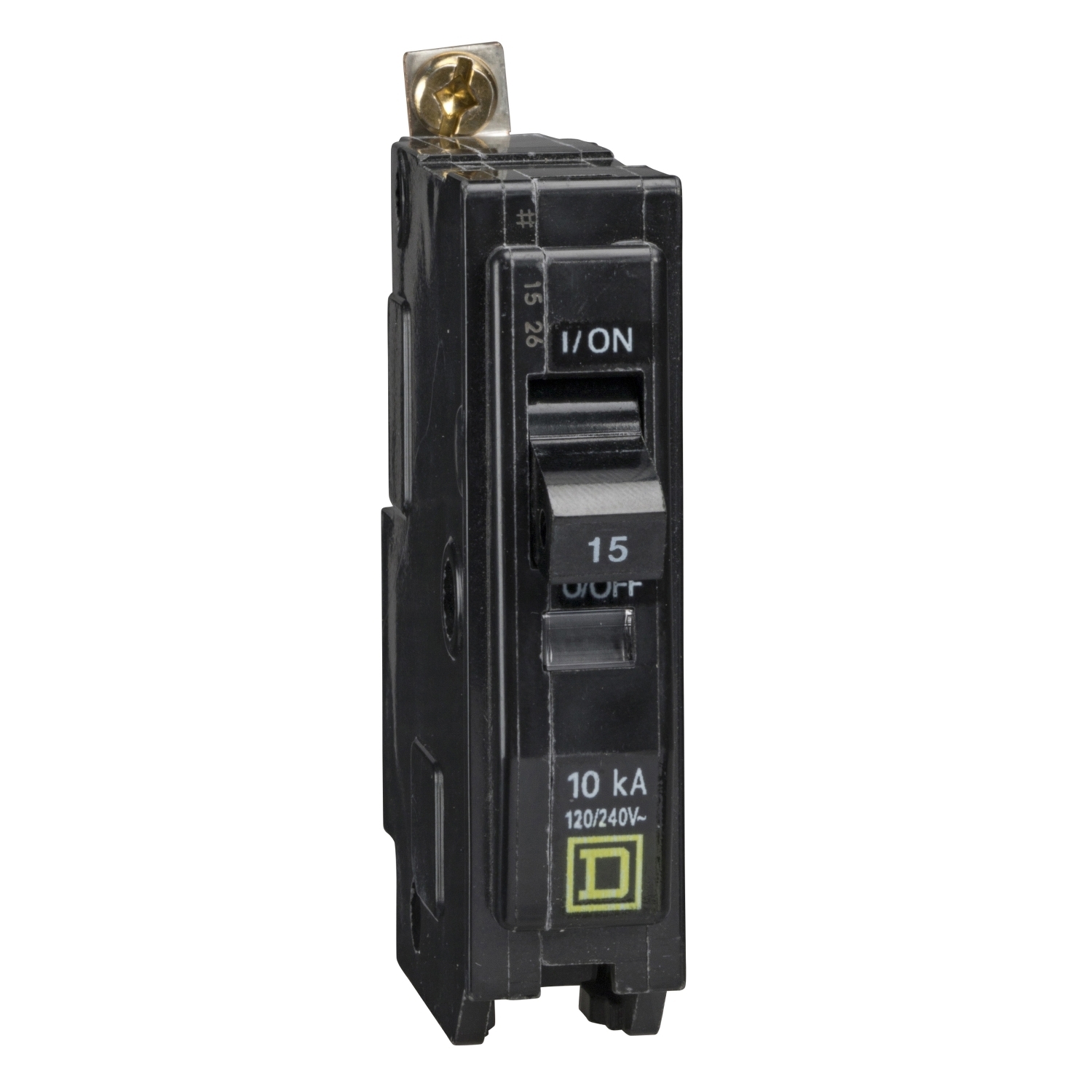 QOB110VH QOB Mini Circuit Breaker, 120/240 V AC, 10 A, 22 kA Interrupt, 1 Poles, Thermal Magnetic Trip