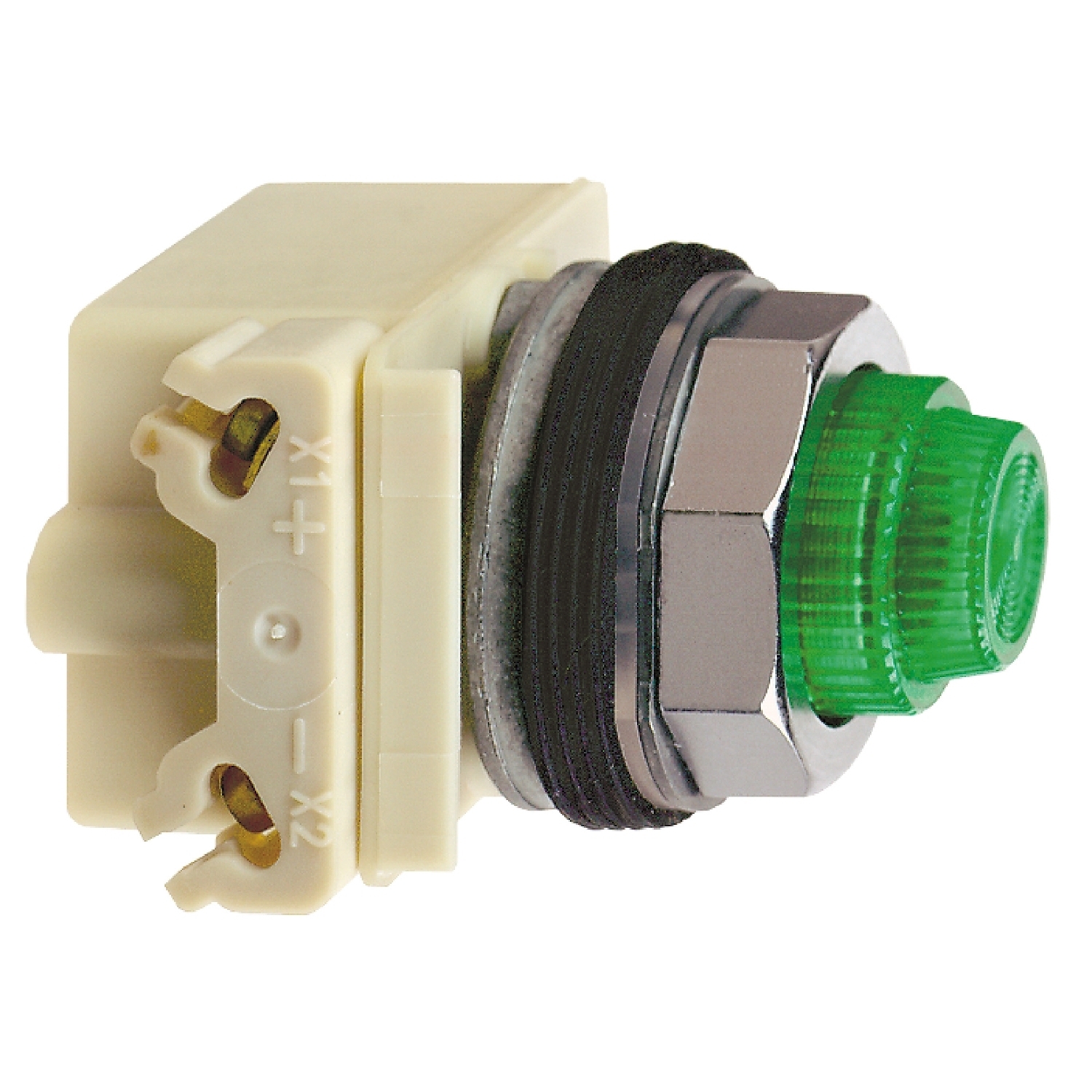 9001KP35LGG31 Harmony Type K Standard Pilot Light, 24 to 28 V AC/DC, 0.28 VA, Fresnel Lens, Panel Mount