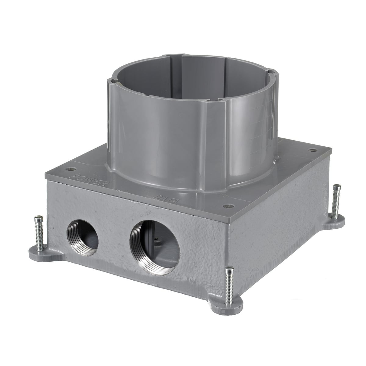 S1CFB Fully Adjustable Standard Floor Box, Cast Iron, 156 cu-in Capacity, 1 Gangs, 8.08 in L x 8.64 in W x 3 in H