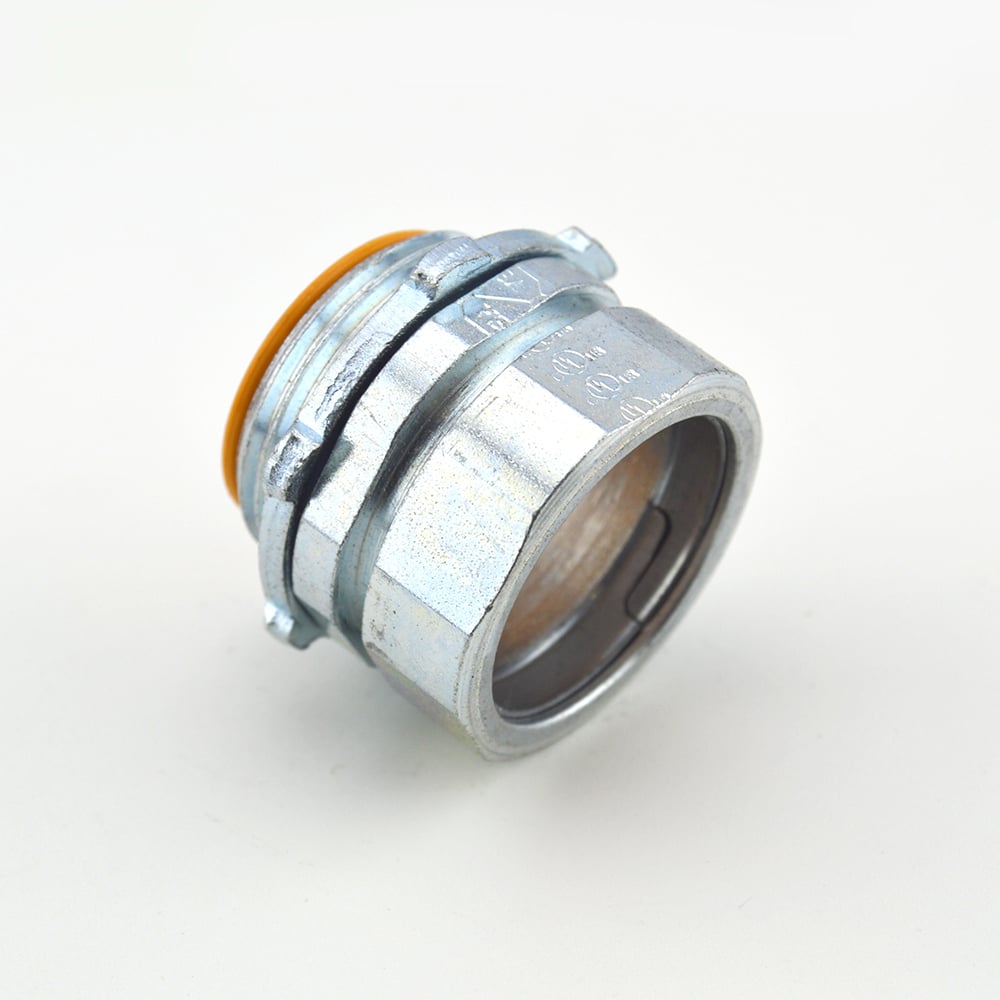 252-USI Bridgeport Concretetight Insulated Throat Compression Connector, 1 in Trade, For Use With EMT Conduit, Steel, Electro-Plated Zinc
