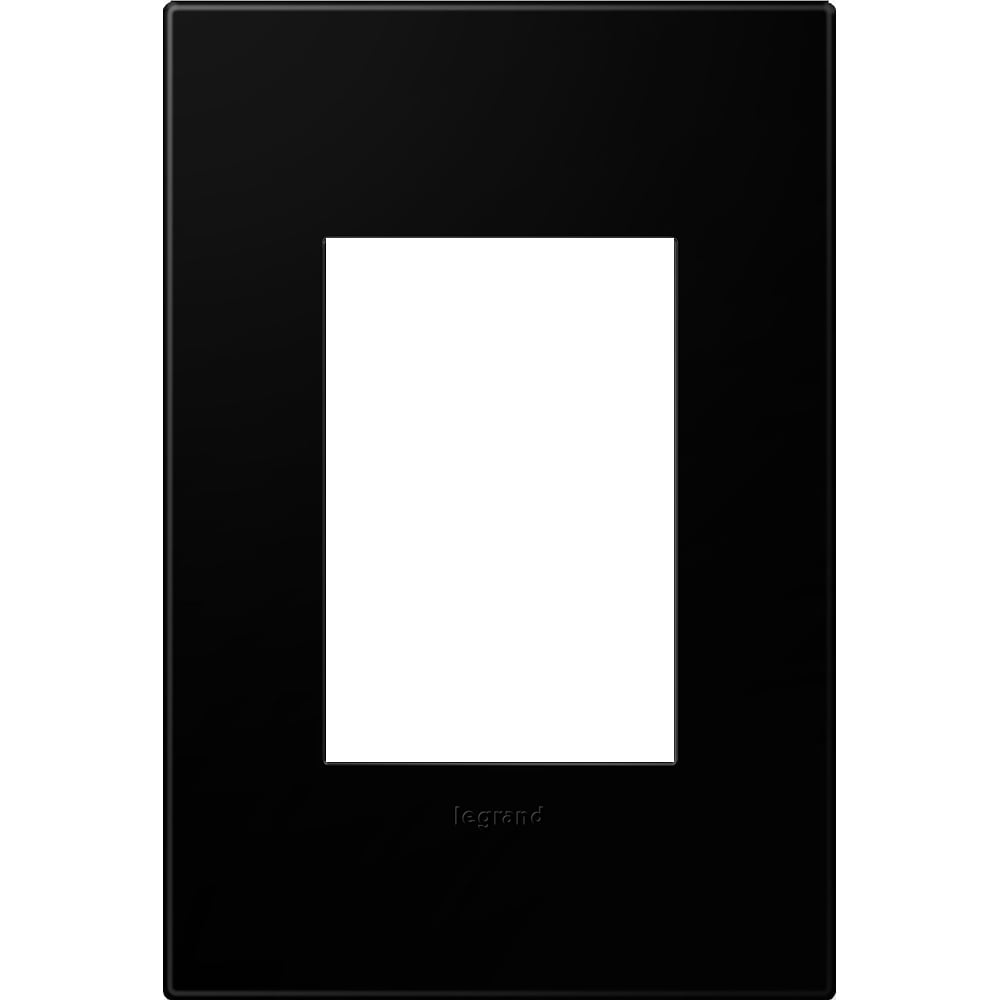 AWP1G3NK4 Adorne Designer Wall Plate, 1 Gangs, 3.45 in W x 5.13 in H, Plastic, Black