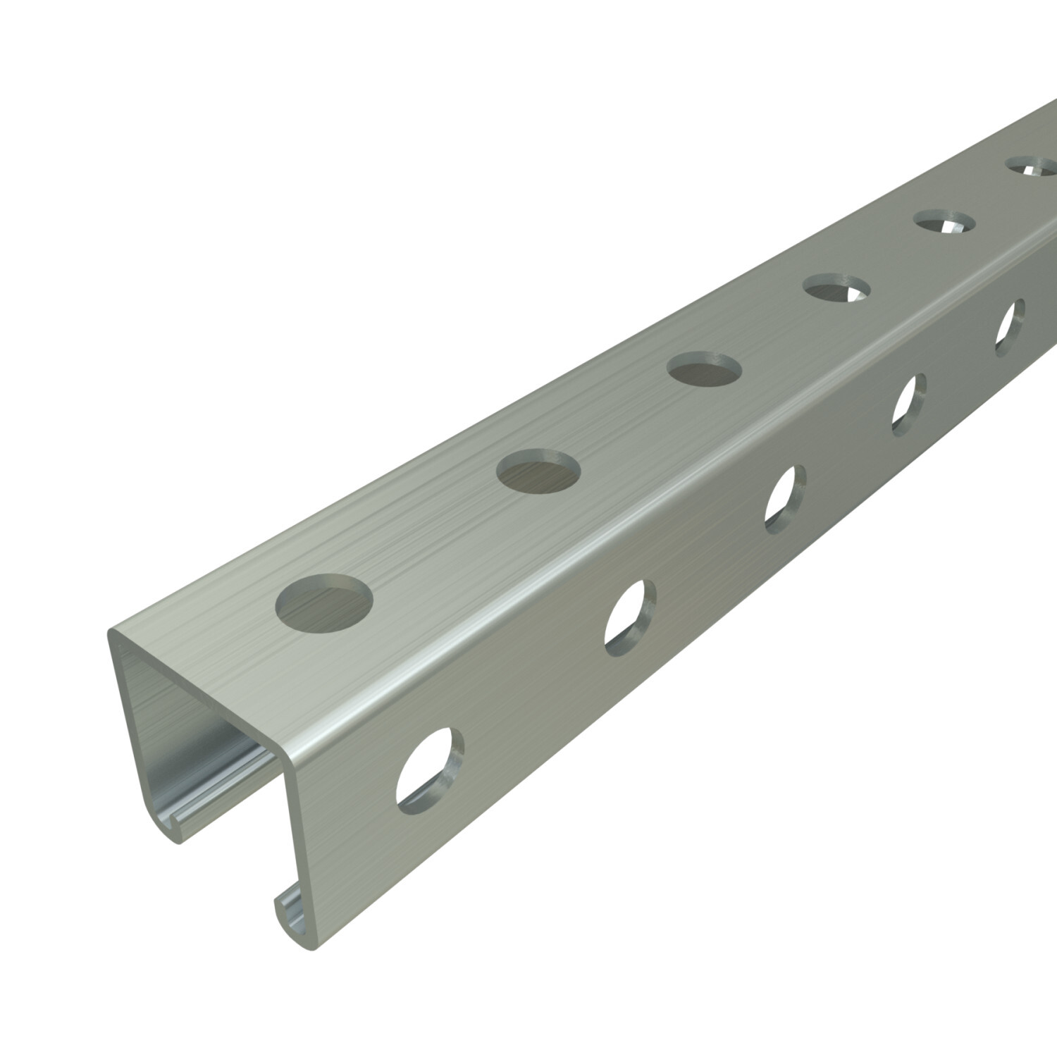 P1000H3-10HG P1000 Channel, 10 ft L 1-5/8 in W 1-5/8 in D 12 ga THK, Low Carbon Steel, Hot Dipped Galvanized, Domestic