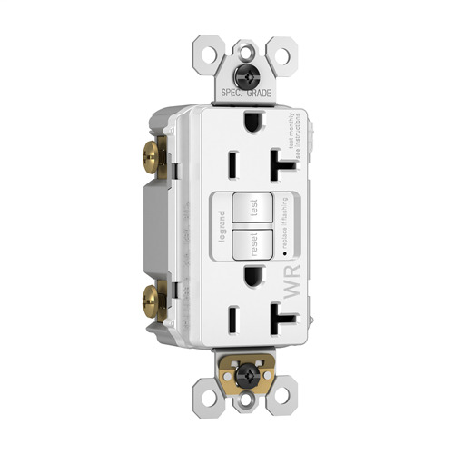 2097TRWRNAW radiant 20 Amp Duplex GFCI Receptacles with SafeLock Protection, NAFTA Compliant, White