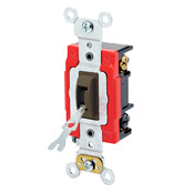 1223-2L Self-Grounding AC Quiet Toggle Switch, 120/277 V AC, 20 A, 1/2 hp Power Rating