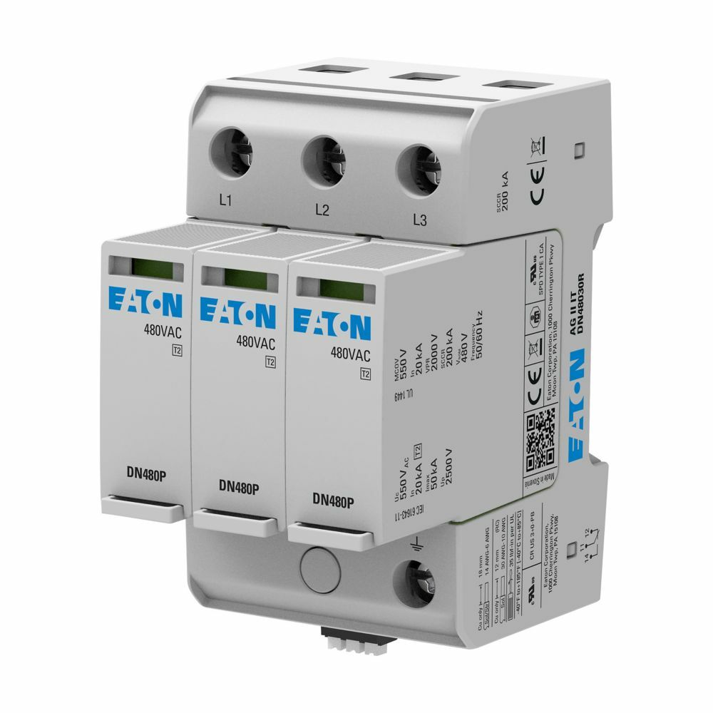 AGDN12030R Remote Contact Din Rail Surge, Electrical Ratings: 120 V AC, 3 Phase