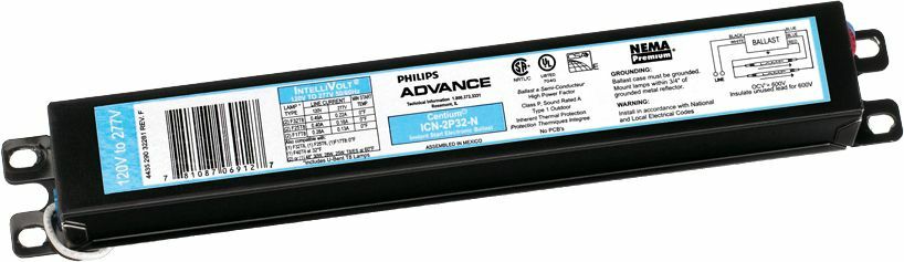 ICN3P32N35I Electronic Fluorescent Ballast, Instant Start, High, 3 Lamps, 120-277V, 32W