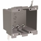 Double Gang, Old Work Switch and Outlet box with swing-bracket for mounting, adjusts from 1 1/4 to 1/8. It has four Auto/Clamps for each end. It has a durable, impact-resistant thermoplastic box. The metal swing bracket is for quick mounting in existing walls. 50 pack.