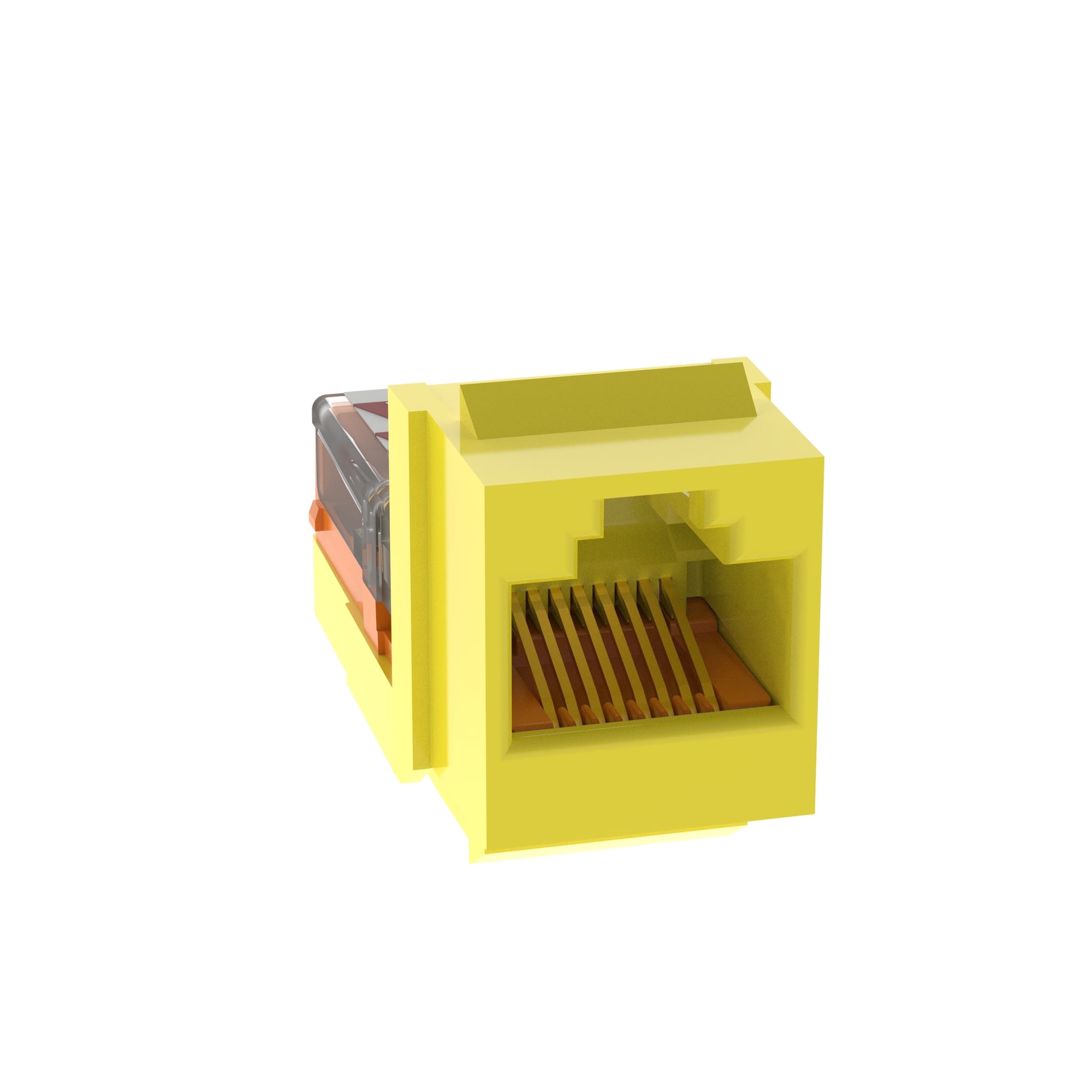 NK5E88MYLY NetKey 8-Position 8-Wire Lead Frame Universal Unshielded Keystone Jack Module, Cat 5e/Keystone Module, Surface Mount, 1 Port, ABS/Polycarbonate, Yellow