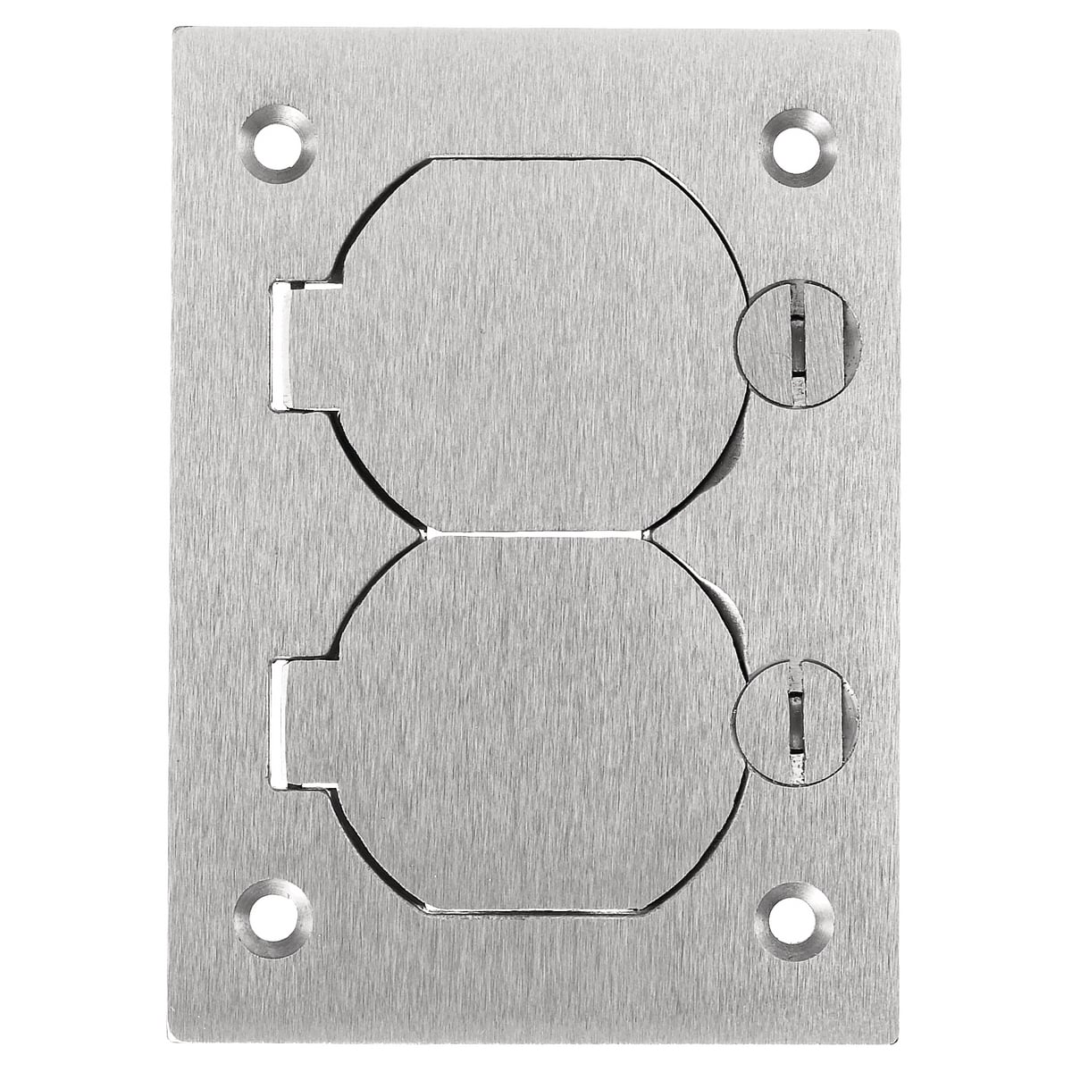 SA3825 Standard Floor Box Cover, 2.993 in L x 4.15 in W x 0.14 in D, Duplex Cover, Aluminum
