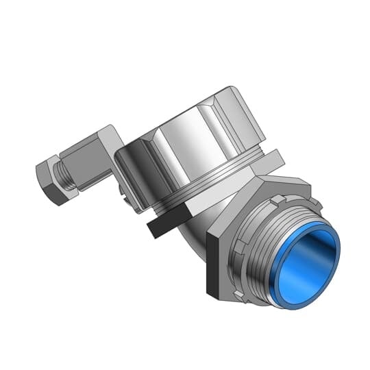 5345GR T&B External Bonding Insulated Grounding Connector, 1-1/4 in Trade, 45 deg, Malleable Iron, Chromate Coated/Electro-Zinc Plated