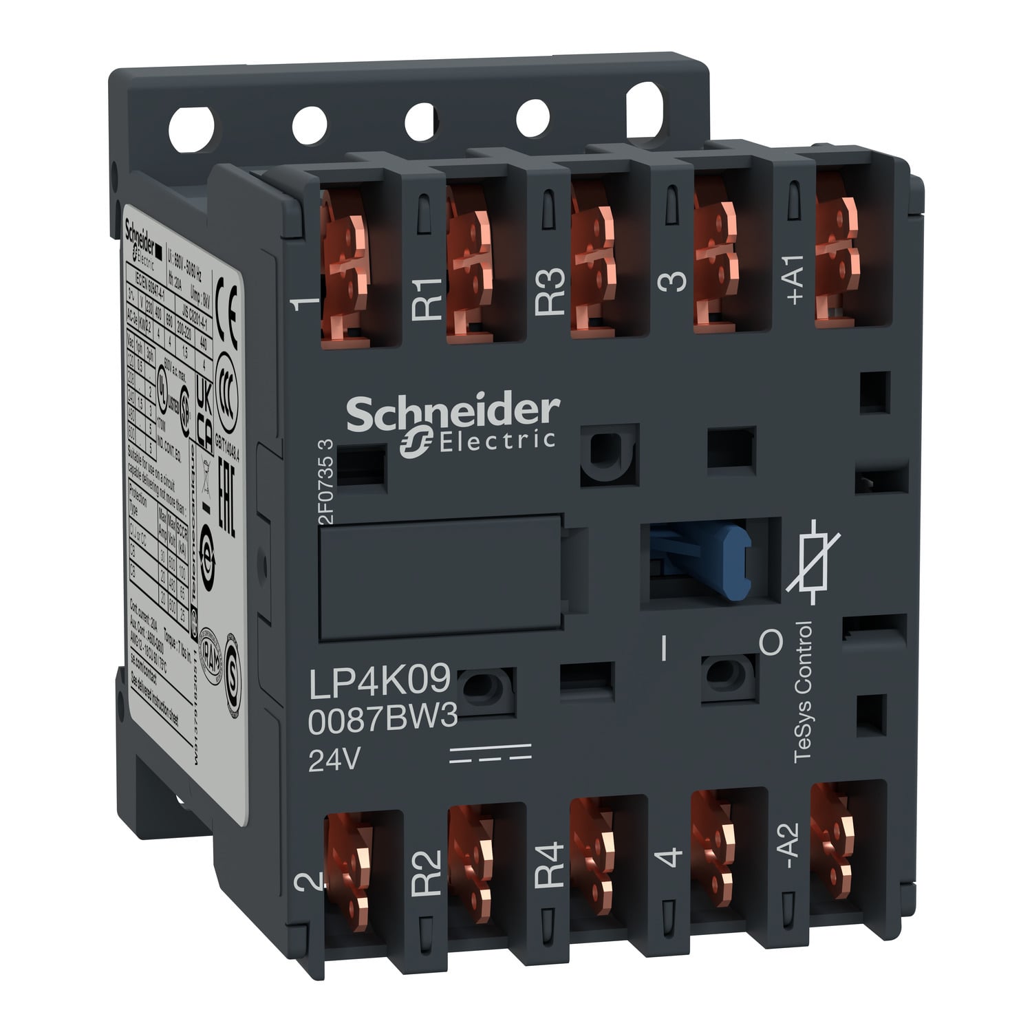 LP4K090087BW3 TeSys K Contactor, 24 V DC V Coil, 20 A, 2NO-2NC Contact, 4 Poles