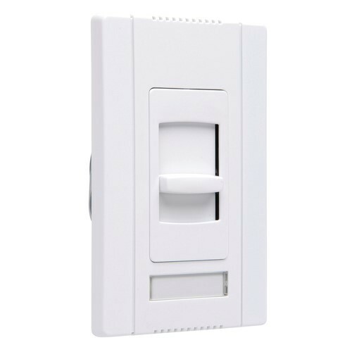 CD4FBW Titan 4-Wire Electronic Narrow Slide Dimmer, 24 VDC, 1 Poles, Slide to Off Operation, White