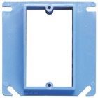 One-Gang Box Cover, Volume 3.5 Cubic Inches, 4 Inches Square, Raised 1/2 Inch, Color Blue, Material Non-Metallic