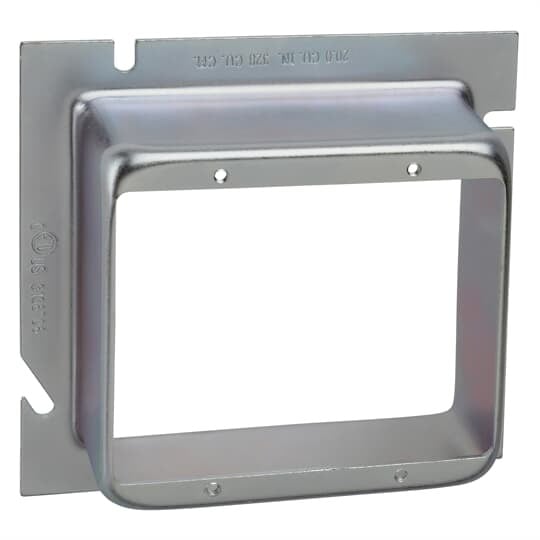 82C-2G-1-1/2 Steel City 2-Gang Square Extension Ring, 5 in L x 5 in W, Steel, 1-1/2 in Raised