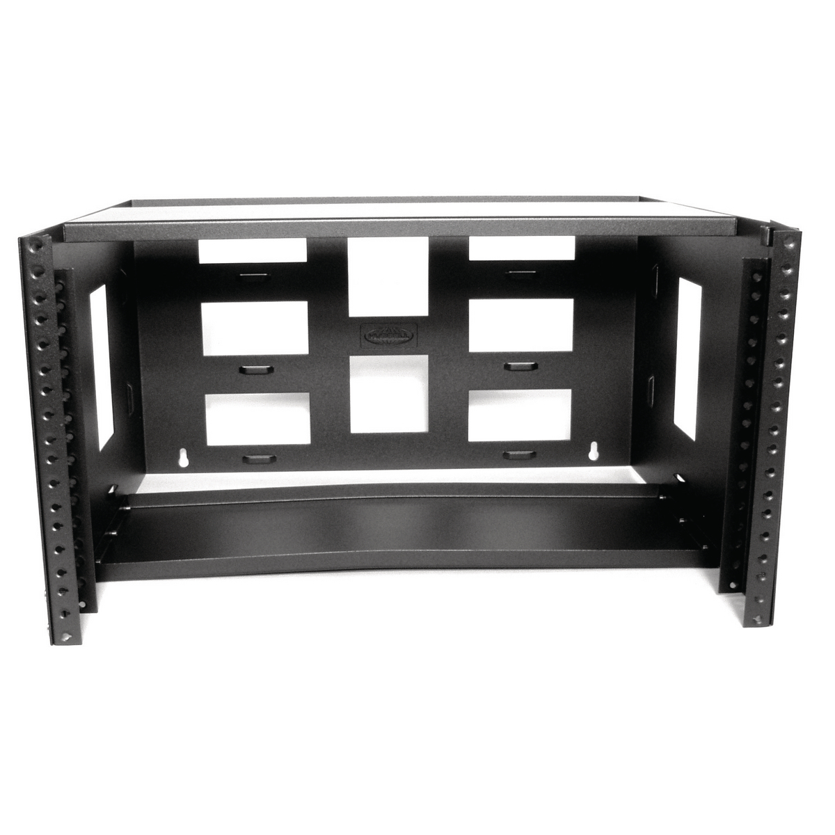 HPWWB6U18 6U Bottom Hinged Wall Bracket, For Use With Horizontal Organizer, Cold Rolled Steel, Black