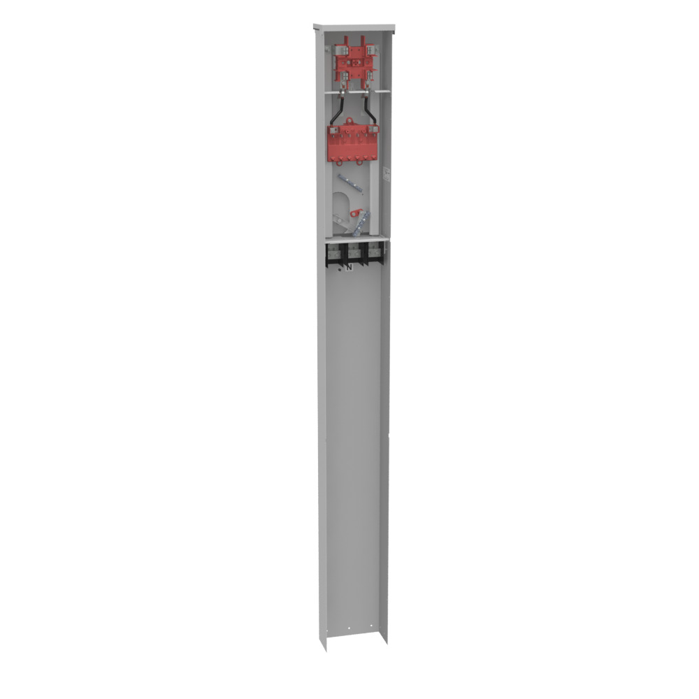 MPRV-BLANK-78 4 Term, Ringed, Plain Top, 1-Main Breaker Provision, Single Pedestal Direct Bury