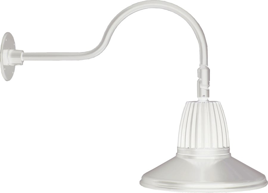 GN1LED13NSTW Gooseneck Decorative Light Fixture With 24 in Style 1 Goose Arm, (1), 15 W Fixture, 120/208/240/277 V AC, White Housing