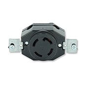 3430 3-Phase Y Extra Heavy Duty Non-Grounding Locking Receptacle, 120/208 V AC, 30 A, 4 Poles, 4 Wires, Black