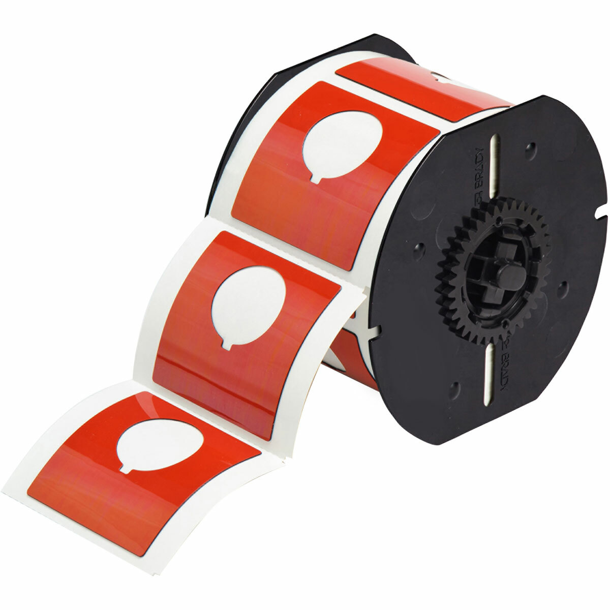 B30EP-170-593-RD Rectangular Raised Profile Label, 2.4 in L x 2.4 in W, Colored Blank Legend, Red, B-593 Polyester, 145 per Roll Labels